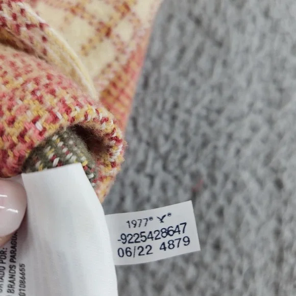 American Eagle Outfitters Shirt Mens Medium‎ Gray Beige Plaid Flannel Button Up - Picture 10 of 16